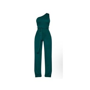 Plus Size One Shoulder/ Tie Waist Jumpsuit